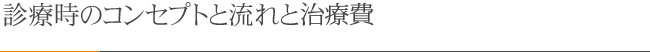 診療時のコンセプトと流れと治療費