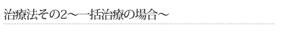 治療法その2～一括治療の場合～